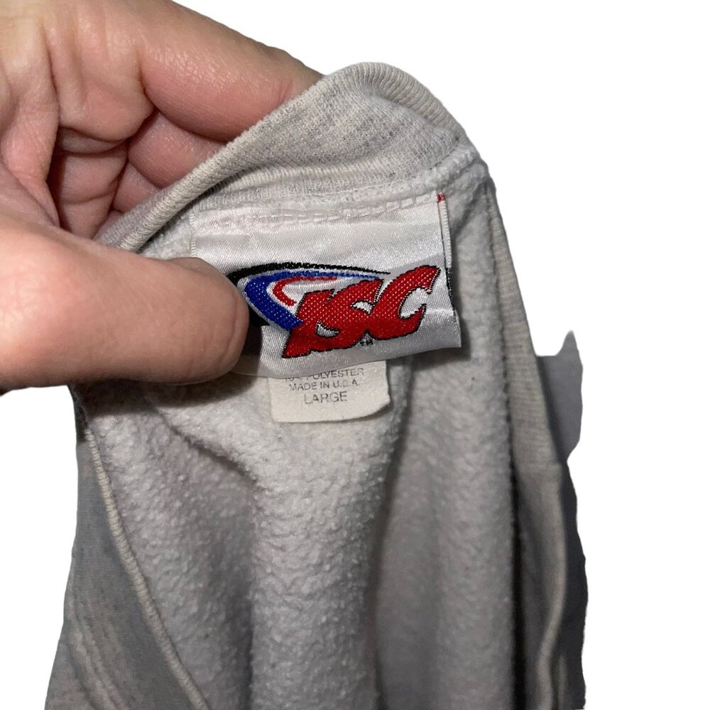 Rare Vintage ISC Kansas Speedway Sweeatshirt Mens L Made USA Well Worn Gray - Picture 10 of 11